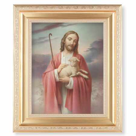 Good Shepherd Satin Gold Framed Art