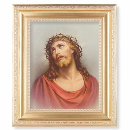 Christ in Agony Satin Gold Framed Art