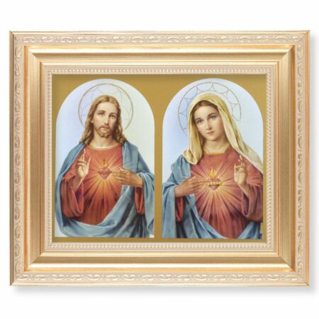 The Sacred Hearts Gold Framed Art