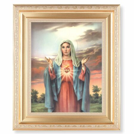 Immaculate Heart of Mary Gold Framed Art
