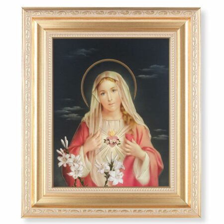 Immaculate Heart of Mary Gold Framed Art