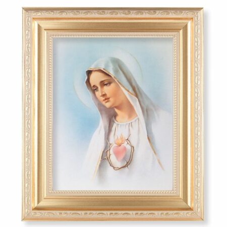 Immaculate Heart of Mary Gold Framed Art