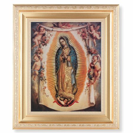 Our Lady of Guadalupe with Angels Gold Framed Art