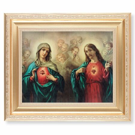The Sacred Hearts Gold Framed Art