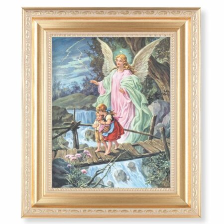 Guardian Angel Gold Framed Art