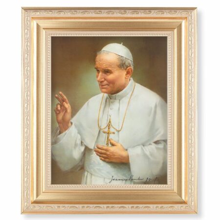 St. John Paul II Gold Framed Art