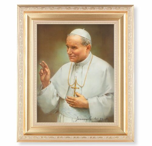 St. John Paul II Gold Framed Art
