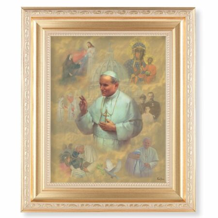 St. John Paul II Gold Framed Art