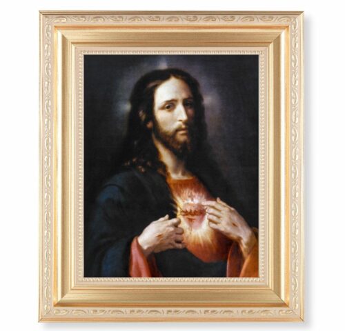 Sacred Heart of Jesus Gold Framed Art