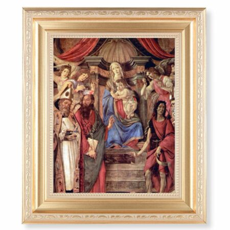 Madonna Throne of Angels and Saints Gold Framed Art