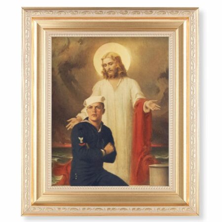 Jesus with Sailor Gold Framed Art