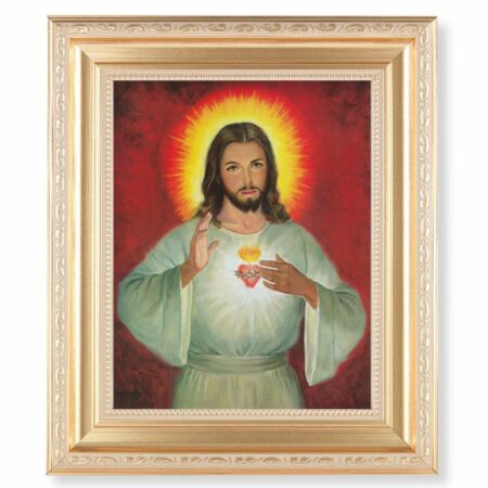 Sacred Heart of Jesus Gold Framed Art