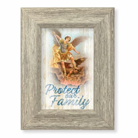 St. Michael House Blessing Gray Framed Art