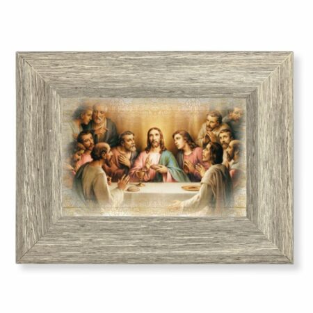 Last Supper Blessing Gray Framed Art