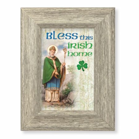 St. Patrick House Blessing Gray Framed Art