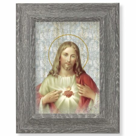 Sacred Heart of Jesus Gray Framed Art