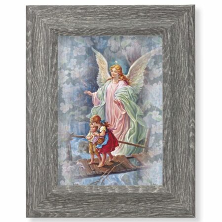 Guardian Angel Gray Framed Art