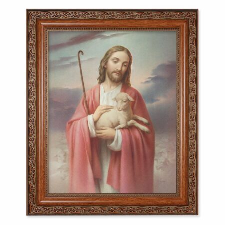 Good Shepherd Mahogany Finished Framed Art
