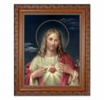 Sacred Heart of Jesus Mahogany Finished Framed Art