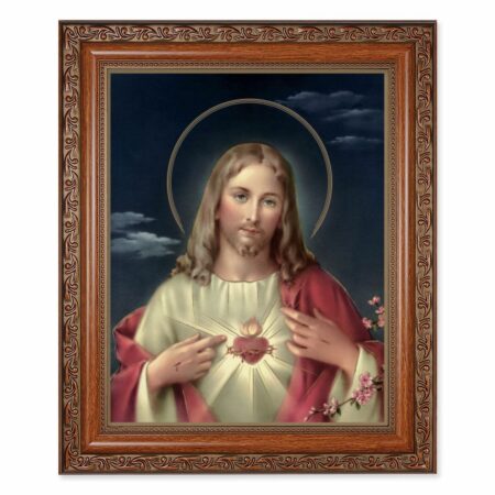 Sacred Heart of Jesus Mahogany Finished Framed Art