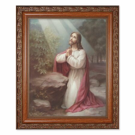 Christ on the Mount of Olives Mahogany Finished Framed Art