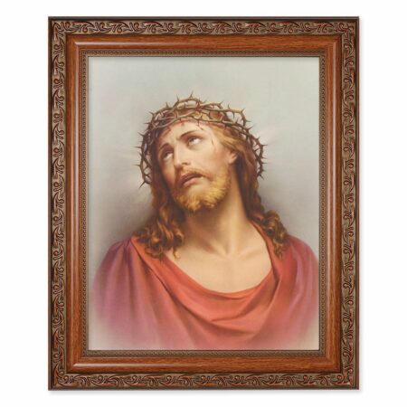 Christ in Agony Mahogany Finished Framed Art