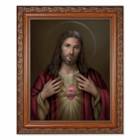 Sacred Heart of Jesus Mahogany Finished Framed Art