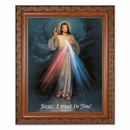 Divine Mercy Mahogany Finished Framed Art