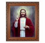 Sacred Heart of Jesus Mahogany Finished Framed Art