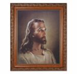 Head of Christ Mahogany Finished Framed Art