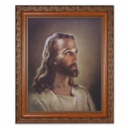 Head of Christ Mahogany Finished Framed Art
