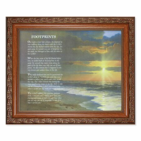 Footprints Mahogany Finished Framed Art