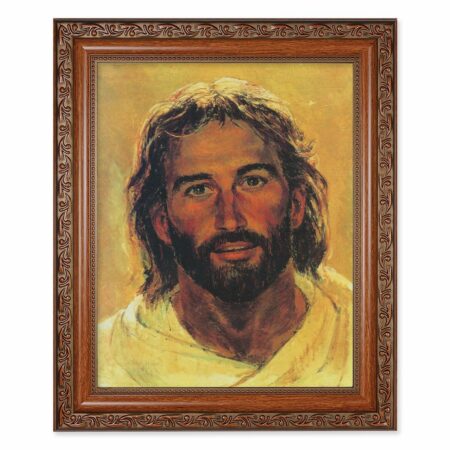 Head of Christ Mahogany Finished Framed Art