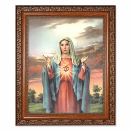 Immaculate Heart of Mary Mahogany Finished Framed Art