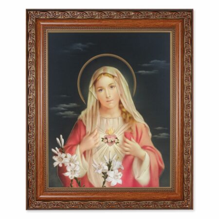 Immaculate Heart of Mary Mahogany Finished Framed Art