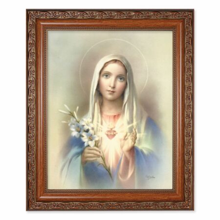 Immaculate Heart of Mary Mahogany Finished Framed Art