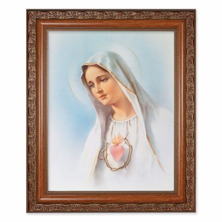 Immaculate Heart of Mary Mahogany Finished Framed Art