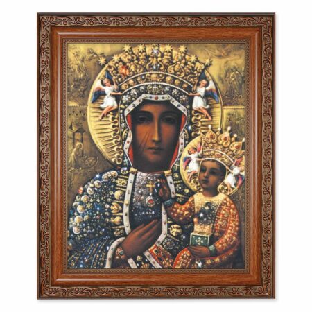 Our Lady of Czestochowa Mahogany Finished Framed Art