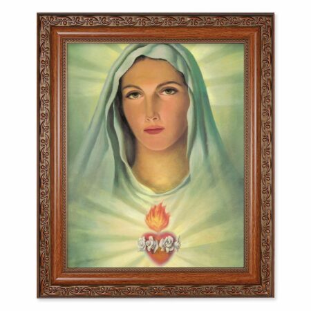 Immaculate Heart of Mary Mahogany Finished Framed Art