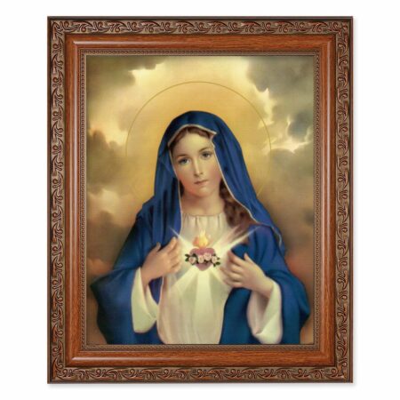 Immaculate Heart of Mary Mahogany Finished Framed Art