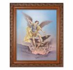 St. Michael Mahogany Finished Framed Art