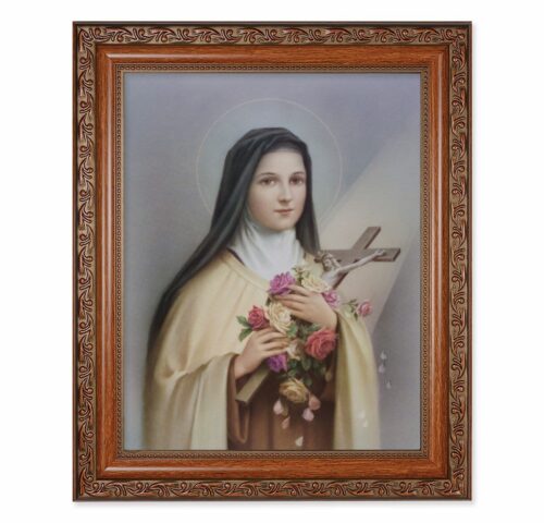 St. Therese Mahogany Finished Framed Art