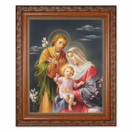 Holy Family Mahogany Finished Framed Art