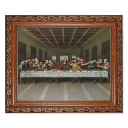 Last Supper Mahogany Finished Framed Art