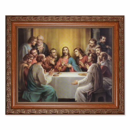 Last Supper Mahogany Finished Framed Art