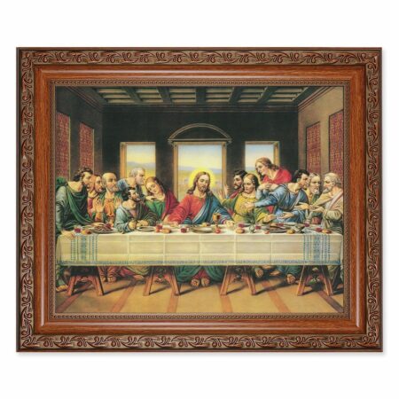 Last Supper Mahogany Finished Framed Art