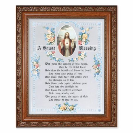 Sacred Heart of Jesus House Blessing Mahogany Finished Framed Art