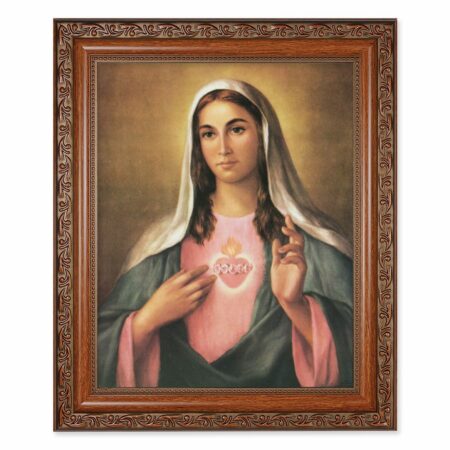 Immaculate Heart of Mary Mahogany Finished Framed Art