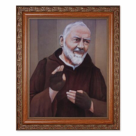 St. Pio Mahogany Finished Framed Art