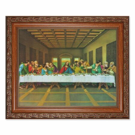 Last Supper Mahogany Finished Framed Art
